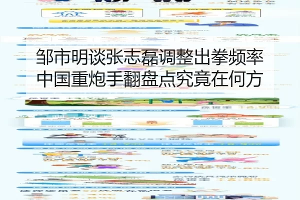 邹市明谈张志磊调整出拳频率 中国重炮手翻盘点究竟在何方